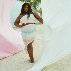 Abercrombie & Fitch x Trevor Project Ombre Rainbow Ruched Skirt Sz M NWT Pride